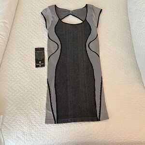 bebe Black and Gray Mini Dress